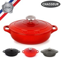 [차세르] 프리미엄 무쇠주물 전골냄비 24cm *색상선택가능, 상세 설명 참조, 루비