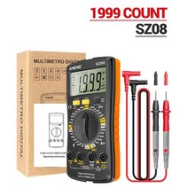 ANENG SZ08 디지털 멀티 미터 초박형 수납함 전문 자동 전압계 AC DC 저항 핸드 홀드 테스터, [02] SZ08 Orange