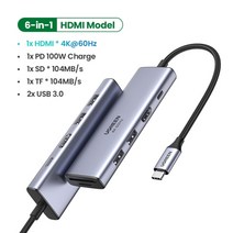 맥북허브 맥북독 아이맥 아이패드 호환 usb 멀티포트 ugreen c 허브 type c to multi 3.0 hub hdmi 어댑터 도크 for macbook pro mate, 4k60hz hdmi pd 모델