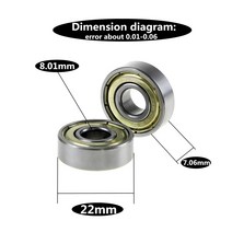 베어링 샤프트 휠 베어링10PCS 이중 차폐 된 미니어처 높은 탄소 철강 단일 행 608ZZ ABEC-5 깊은 그루브, 한개옵션0, 한개옵션0