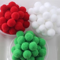 [900pcs/개당11원] 크리스마스 고탄력 폼폼이(15mm), 흰색(15mm) 900개