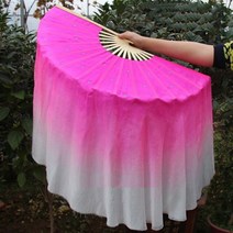 Yangko 무대 공연 접이식 선풍기 밸리 댄싱 실크 팬 베일 민속 예술 빅 사이즈 75cm29.5 인치, 2pcs right hand, Option2
