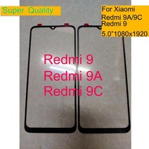 휴비나인 스마트폰터치패널 Xiaomi Redmi 9 9A 9C 터치 스크린 패널 용 10 개묶음 REDMI 9i 9AT 전면 외부 유리 렌즈 oca가있는, 없음, 9A 9C 9i 9AT No OCA