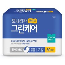 모나리자 액티브 그린케어 일자형 성인패드, 30매입, 2팩