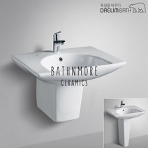 CL-334/CL334/세면기/세면대/언더볼/탑볼형/평면붙임형/대림바스/대림세면기/원홀/쓰리홀/부속일체/부속포함, 자동, P자트랩 (벽배수), 긴다리