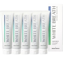 메디안 화이트 브레스 미백치약 100g (페퍼민트향/플럼민트향), 5개, 페퍼민트향
