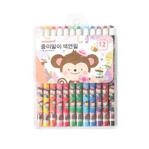 포베스타 종이말이 12색 색연필 핑크 연필판촉물