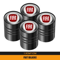 밸브 4PCS 금속 합금 자동차 휠 타이어 밸브 스템 캡 피아트 500 그랑 데 Punto Tipo Stilo 우노 아스트라, 02 A Black