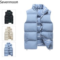 Sevenmoon 남성용 오리털 조끼 겨울 캐주얼 양면 착용 코트K808