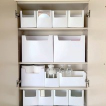 심플생활 조립식 다용도 펜트리 팬트리 정리함 책 수납함 플라스틱 수납박스 폴딩 수납정리함, 화이트, 3호, 1개