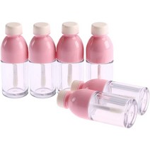UTENEW 6 Pack Pink Beverage Bottle Shaped Empty Lip Gloss Tube Containers Clear Mini Refillable Lip, 1