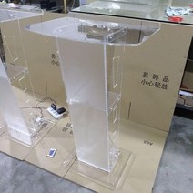 인포 안내 계산대 강연대 미용실 교탁 결혼식, B 투명 (조명 X)