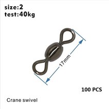 크레인후크 크기 크레인 낚시 스위블 솔리드 링 라인 커넥터 태클 액세서리, 09