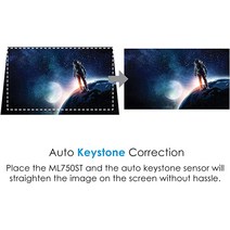Optoma ML750 WXGA 700 루멘 3D 지원 휴대용 DLP LED 프로젝터MHL HDMI 포트 포함 흰색, [05] 700루멘표준 투사