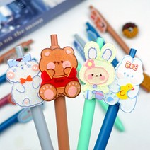 펄 토끼 특이한 캐릭터 필기감좋은 예쁜 볼펜, 펄꽃토끼