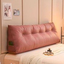 침대헤드쿠션대형 헤드 헤드쿠션 등받이쿠션대형 헤드쿠션 헤드커버 쿠션 쿠션 쿠션 옆 베개 매트 무세척 천 소프트 백 방수 큰 더블 침실 60-200CM 독서 수면, 연분홍색 쿠션