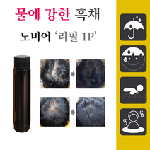 [노비어 리필] 바르는 흑채 남성 여성 정수리 탈모커버 워터프루프, 1개, 리필