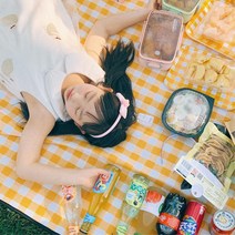 휴대용 대형 체크 돗자리 방수 매트 휴대용돗자리 캠핑매트 어린이 예쁜돗자리 태닝, 레드화이트