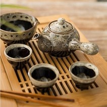 이천도자기 이중시유 3인 다기세트 다도 전통 찻잔 다도구 도자기잔 선물용 차도구, 상세페이지 참조