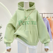 입미 2퍼센트 파스텔 오버핏 얇은 후드티