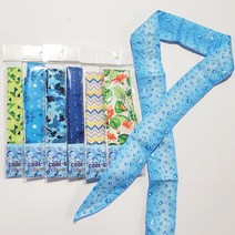 해피339 쿨스카프 여름스카프 목스카프 시원 얼음 열대야 폭염 대비 필수템, 마린-오렌지