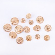 짱패브릭 (1개) 마린 금속 금장단추, 20mm