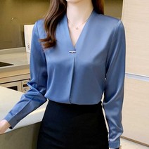 로맨틱러블리룩 여자하객룩 여자 봄코디 셔츠 오피스룩 패션 차이나넥 블라우스-72394EA