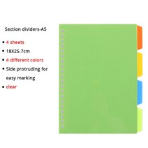 루스 리프 노트북 A5/B5/A4 PVC 커버 바인더 60 매 점선/안감/공백/그리드 리필 가능 사무실 학교 용품 문구, [10] Section divider A5
