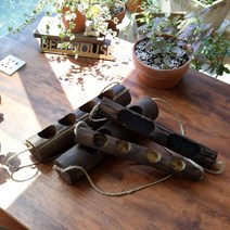 행잉 목부작 원통형 목재화분 35cm 지름 6cm, 지름 6cm(소) 2구