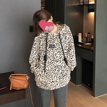 다소미얼 호피 문의 여성 후드티 스웨터 두꺼운 가을 겨울 인기신상 패션 상의 맨투맨 코트 WG201111470Z