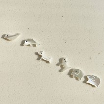 [1개]관통형 동물 자개 팬던트 6종 3-424 비즈 팔찌 팬던트 악세사리 만들기 재료, 돌고래