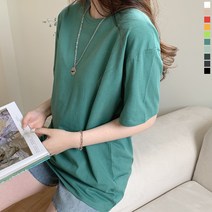 티데일리 남녀공용 셀렌 무지 20수 오버핏 반팔 라운드 티셔츠 10컬러