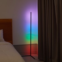 LED 일자형 장스탠드 북유럽 모던 거실 침실 침대 취침 플로어 롱 무드조명, 화이트
