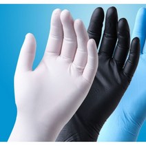 JINGHENG 블루색 pvc화이트색 블랙색 일회용 장갑 라지 길이추가타입 상업용 내마모성, T03-L, C02-화이트색(50개/두꺼운 상자)-H, 대(L)