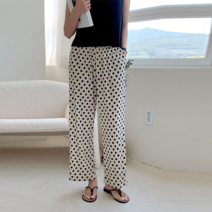 NewCare여성 여름 아이스 통바지 도트 떙떙이 찰랑 팬츠