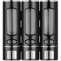 HNROY 3in1 샤워 비누 디스펜서 샴푸 린스 디스펜서 비누 분리기 욕실 샤워 분리기 3 챔버노 드릴 호텔 욕실 가정 학교 쇼핑몰 (블랙), Black