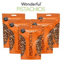 (5팩 기획) Wonderful Pistachios 원더풀 껍질없는 피스타치오 너트 바베큐맛 실물성 단백질 함유 155g