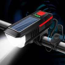 태양광 자전거 라이트 후레쉬 전조등 LED 킥보드 헤드라이트 + 자전거 전자벨, 그린