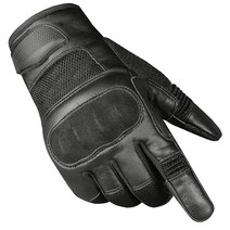 Jackets 4 Bikes 남성용 오토바이 전술 염소 가죽 에어메시 바이커 장갑 [미국 직배송], X-Large, Touchscreen Black