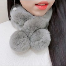 렉스퍼 쌍방울 토끼털 머플러 쁘띠 목도리