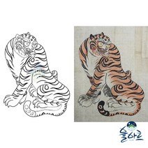 민화 도안 호도 2 동물 호랑이 그림 그리기, 고급 닥순지, 대형(추천)