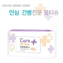 케어플러스 안심 간병 물티슈 캡형 45매, 20개