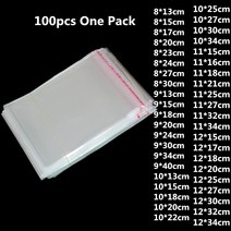 선물 포장 박스 100pcs 투명 플라스틱 자기 접착 가방 자기 씰링 보석 액세서리 사탕 resealable 쿠키 가방, 8x20cm8x17 사용 가능