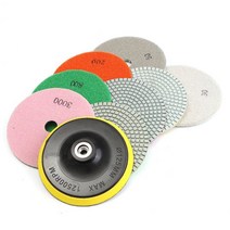 화강암 콘크리트 대리석 석재 타일에 대한 9PCS / 설정 5 인치 다이아몬드 연마 패드 세트 화강암 대리석 콘크리트 스톤 타일 습식 건식, 하나, 사진 색상