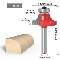 14 6mm shank Corner 라우터 비트 오버 라운드 목재 목공 용 텅스텐 카바이드 용 베어링 밀링 커터, [07] 1I4X7I8