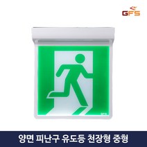 금성방재 비상구 LED 유도등 천정형 중형 양면 소방 화재 대피, 1.방향없음