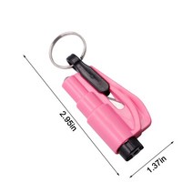 차량용 휴대용 자동차 비상 탈출 구조 도구 다기능 키 링 안전 벨트 커터 망치 3 in 1, 8.분홍색