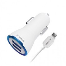 FDB044139인씨네 3.4A 차량용 충전기 LED C타입 USB 2구 갤럭시 S 노트 10 20 9 8 G7, 단일옵션
