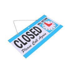 영업중led간판 open간판 오픈 네온사인 네온 램프 비즈니스 명령은 시계 문 패널 시간 작업 기호를 반환합니다 대나무 열기 폐쇄 기호 pvc 환영 보드, 28.8x15cm, 그림 1