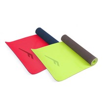 고밀도 고압축 프로스펙스 TPE 6mm 양면 요가매트 +스트랩포함, 다크브라운&라임